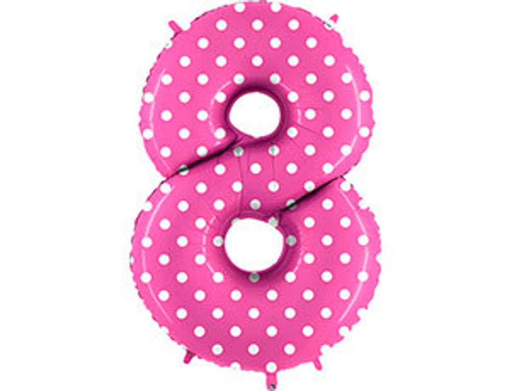 Г ЦИФРА 8  40" Горошек на розовом