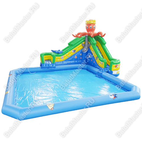 Надувной наземный аквапарк «Осьминог» 23*15*6 м на постоянном поддуве