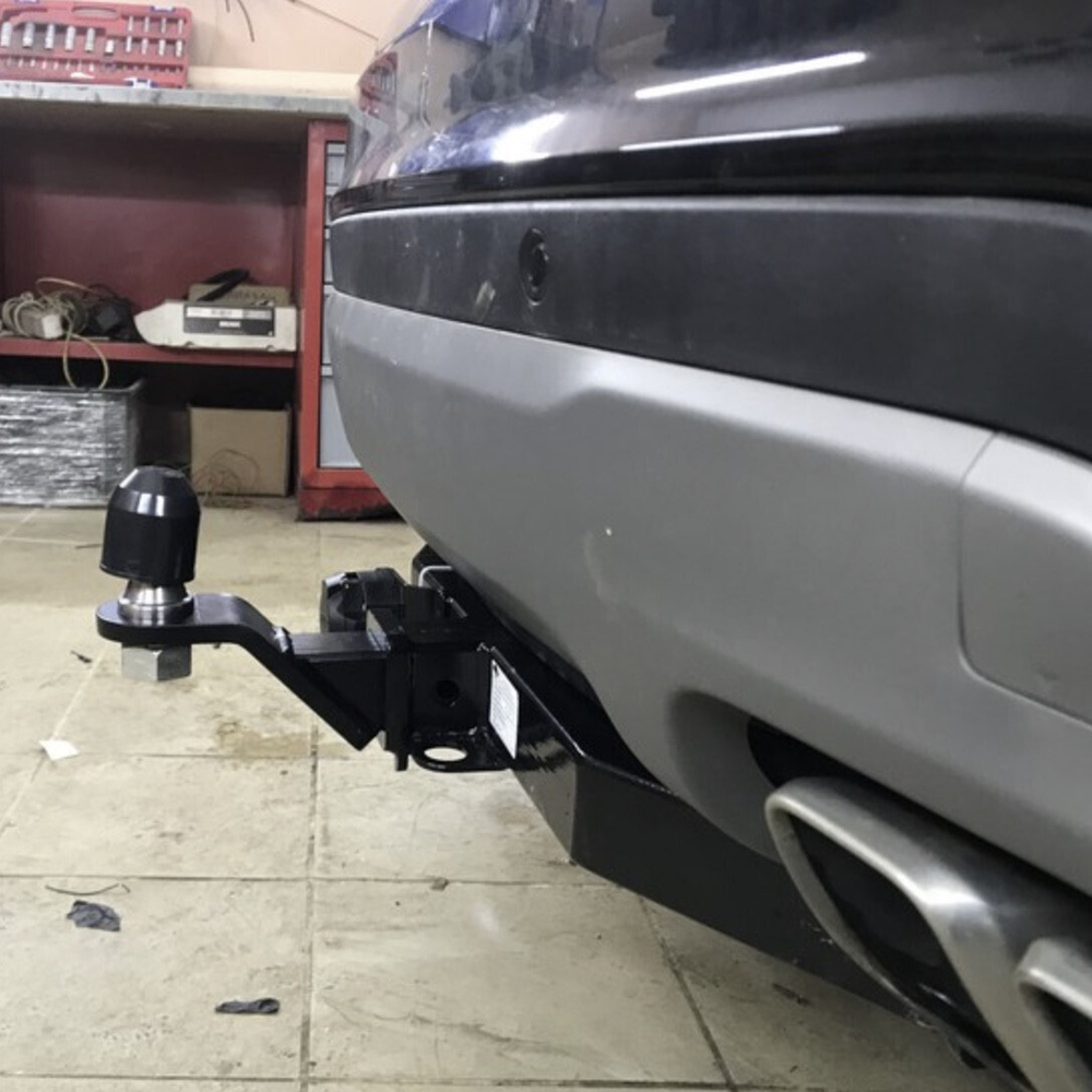 Фаркоп с элект. Smart, на Hyundai Santa Fe FA 0724-E (с 2012 по 2018 г.в.с одной выхлопной трубой) (паспорт и сертификат в комплекте) Бизон