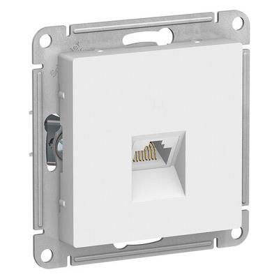 ATLASDESIGN РОЗЕТКА компьютерная RJ45, кат. 6A, механизм, БЕЛЫЙ ATN000186