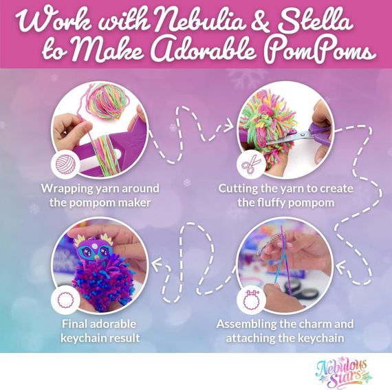 Серия Paloma. Набор для создания брелоков с цветными помпонами (Основная)