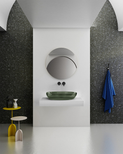 Раковина-чаша Abber Kristall 60 AT2801Vesuvian Оливковая