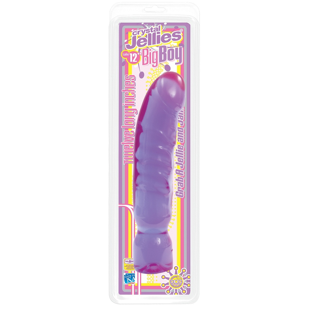 Фиолетовый фаллоимитатор Big Boy Dong Crystal Purple Jellie - 29,5 см. (Цвет: фиолетовый)