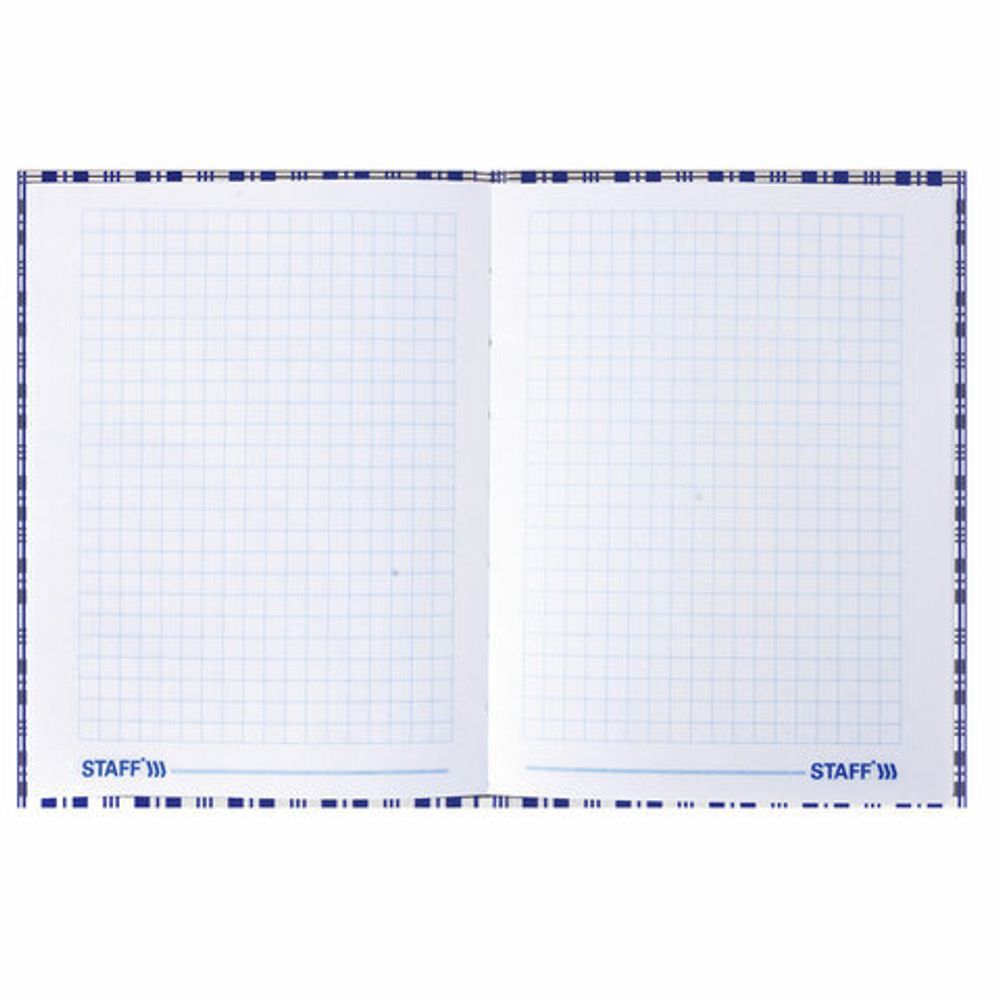 Блокнот МАЛЫЙ ФОРМАТ (110х147 мм) А6, 80 л., твердый переплет, ламинированная обложка, клетка, STAFF, "Шотландка", 120953