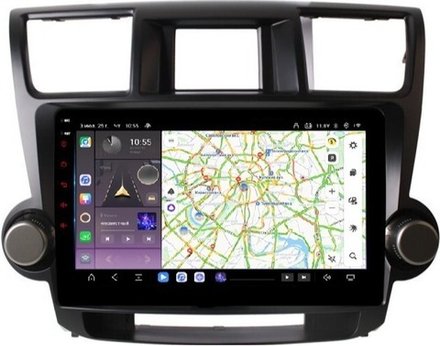 Магнитола для Toyota Highlander 2 2007-2013 XU40 - Carmedia OL-1431-1 (крутилки декоративные) QLed, Android 13, TS20, CarPlay, SIM-слот