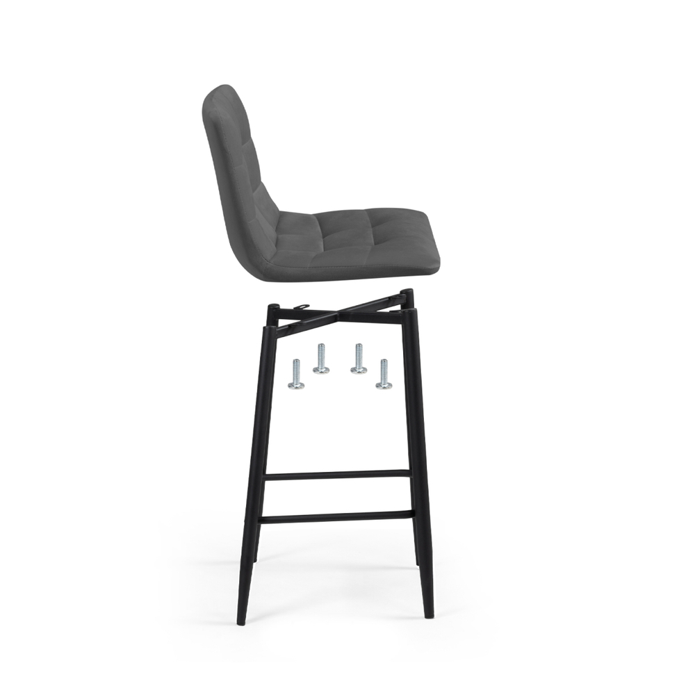 Барный стул Woodville полубарных Симпл 2 шт темно-серый, черный, ножки черные
