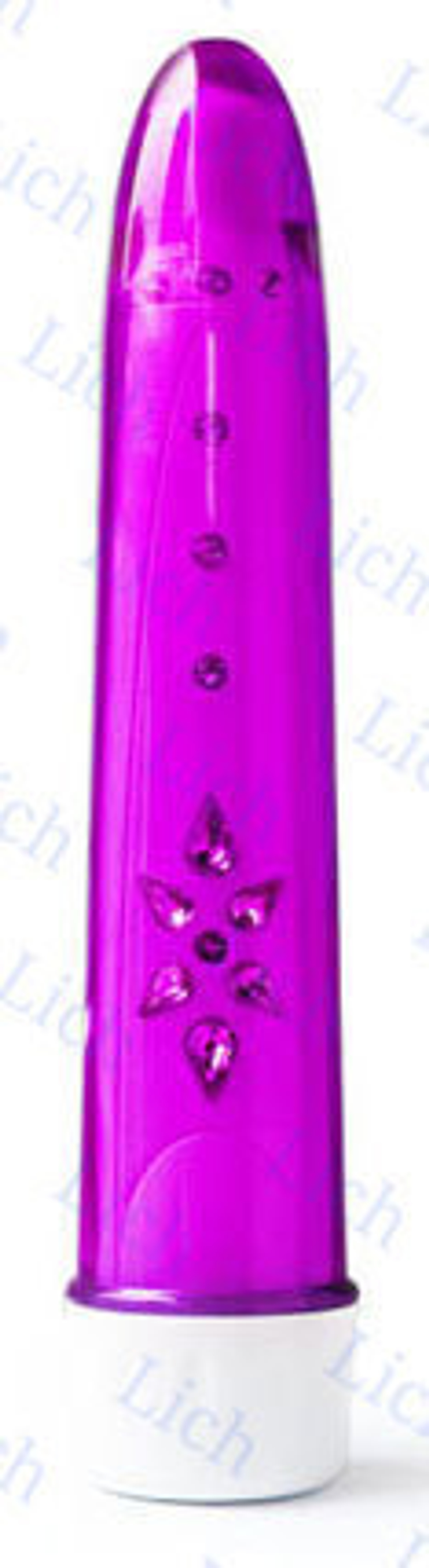 Лиловый вибромассажер Cristal 6x Amethyst, 18 см