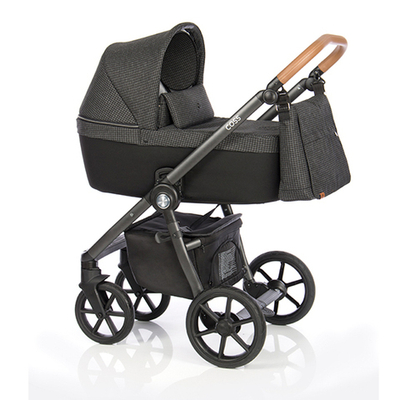 Детская коляска Roan Coss 2 в 1 New 2020 Strong Check (Серый с принтом)