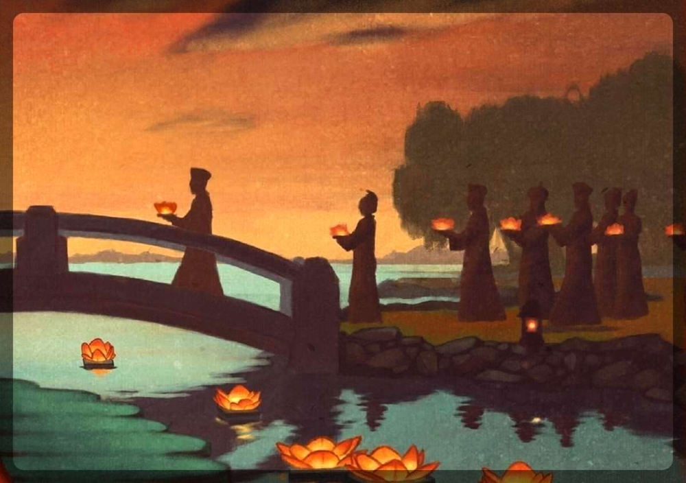 Фонарики. Праздник урожая. Иллюстрация