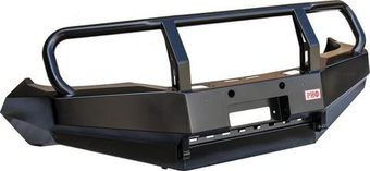Передний силовой бампер РИФ для Toyota HILUX VII с 2011- (2ой рестайлинг) с защитной дугой и защитой бачка омывателя.