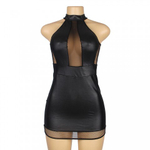 Кожаное платье Ohyeah с сетчатыми вставками, 3XL-4XL