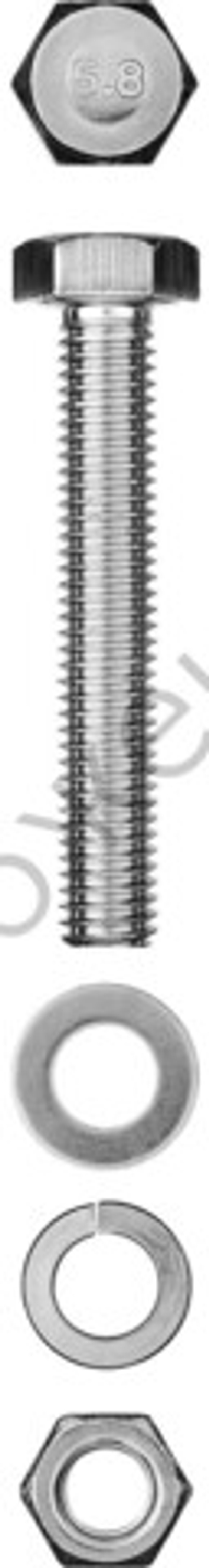ЗУБР DIN 933 M10 x 60 мм, болт с гайкой и шайбами, 2 шт (303436-10-060)