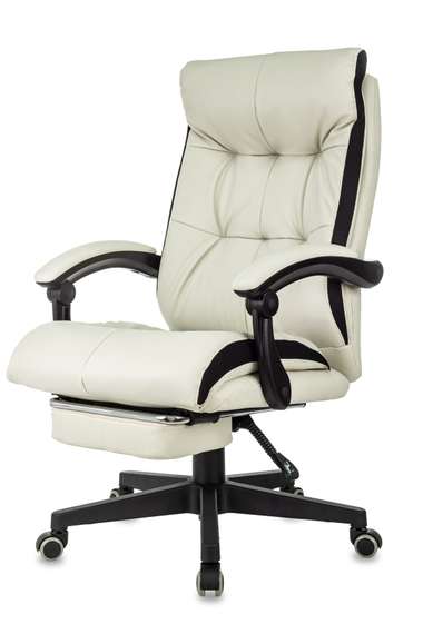 Кресло руководителя Бюрократ CH-824MSG-BF слоновая кость эко.кожа/ткань пластик