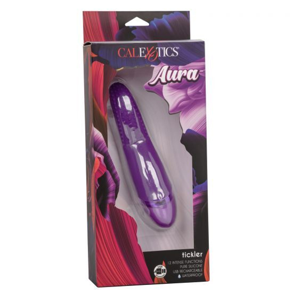 Фиолетовый вибромассажер Aura Tickler с шишечками - 17,25 см. (Цвет: фиолетовый)