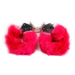 Красные меховые наручники Love с ключиками