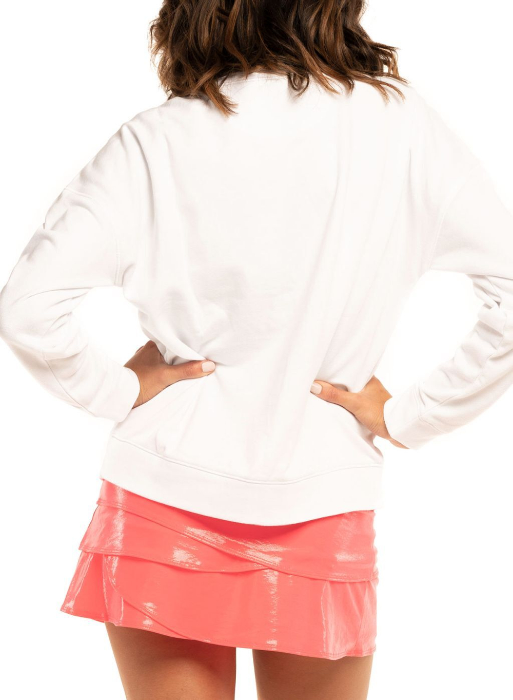Женская теннисная куртка Lucky in Love Core Signature Lucky In Love Pullover - White