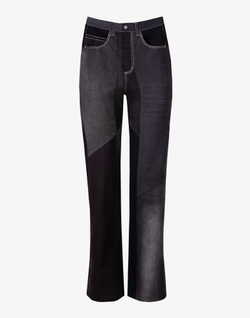 Прямы джинсы пэчворк, чёрные