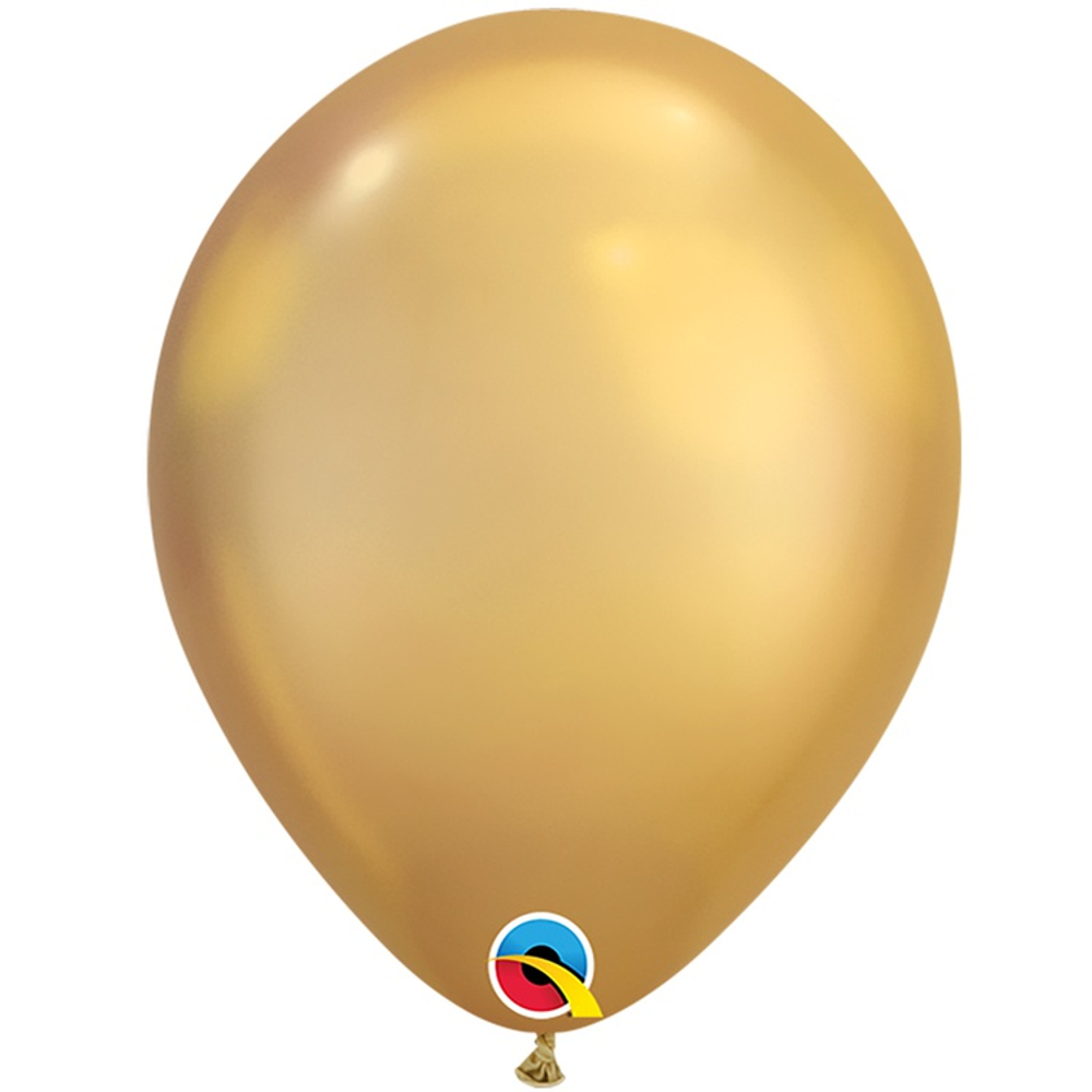 Шар латексный Хром 28 см (Золотой)