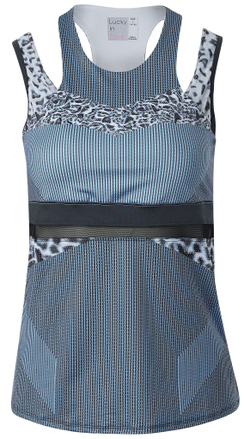 Женский топ теннисный Lucky in Love On The Prowl Tank Women - charcoal