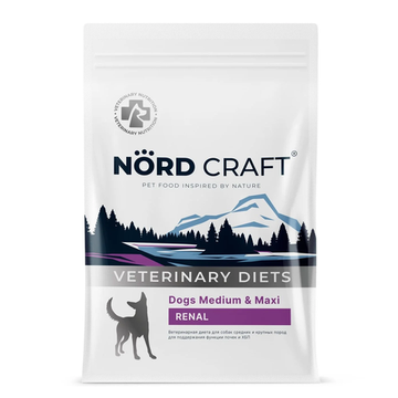 Сухой корм Nord Craft Dogs Medium & Maxi Renal для собак средних и крупных пород для поддержания функции почек и ХБП