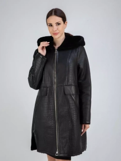 Дубленка зимняя натуральная с капюшоном