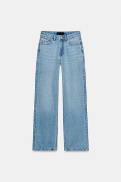 ZARA ДЖИНСЫ Z1975 REGULAR FIT LONG LENGTH С ВЫСОКОЙ ПОСАДКОЙ, ГОЛУБОЙ