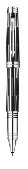 Ручка-роллер Parker Premier Luxury 2013, T560, цвет: черный и серебристый (Black СT), стержень: чернила черного цвета, 1876392