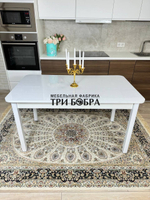 Большой кухонный стол "Макси", белый глянец