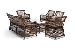 "Асти" лаунж-зона из искусственного ротанга на 6 персоны, цвет коричневый