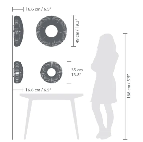Светильник настенно-потолочный Umage Clava Up Wood, Ø49x16,4, черный дуб