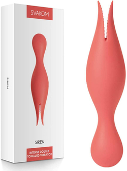 Интенсивный раздвоенный вибромассажер Siren Coral