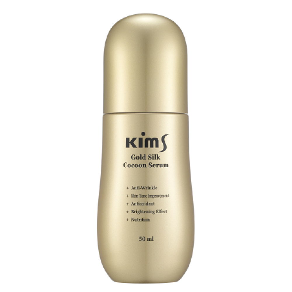 Kims Gold Silk Cocoon Serum Сыворотка антивозрастная для лица с протеинами кокона шелкопряда, 50мл
