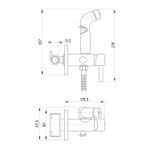 Смеситель с гигиенической лейкой 25к ПРОФСАН ПСМ-ST-0710 тип См-БдОРЗШл встраиваемый, ХРОМ