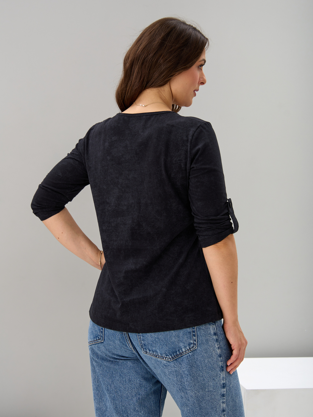 Лонгслив ЛНк-005/черный-варенка