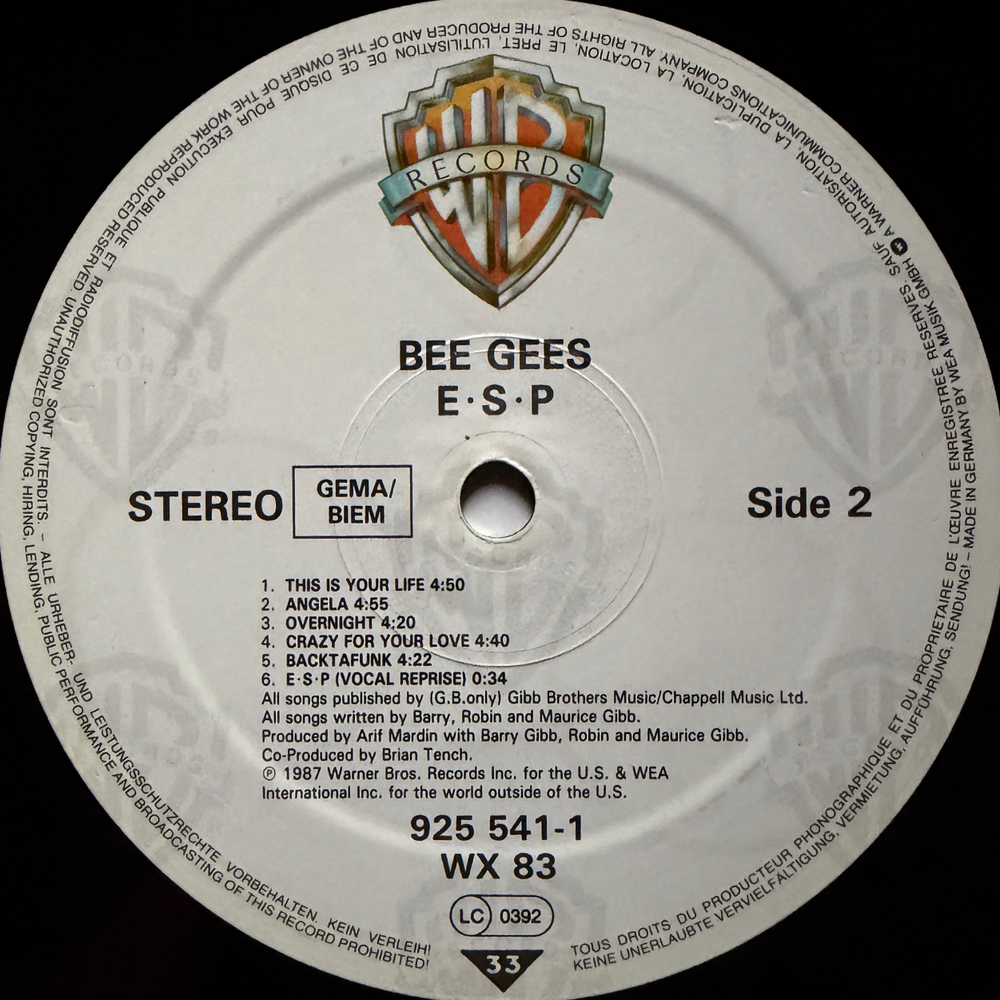 Bee Gees - E S P (Германия 1987г.)