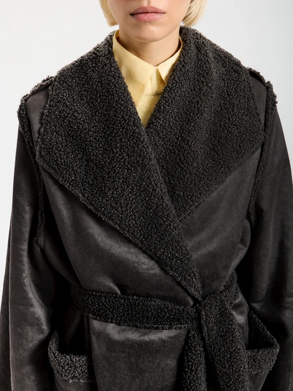 Пальто жакет демисезонное с начёсом барашек