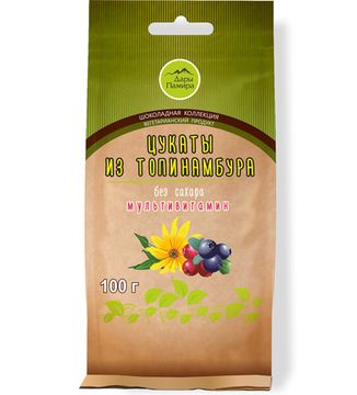 Цукаты из топинамбура МУЛЬТИВИТАМИН (брусника+черника+вишня), 100г.