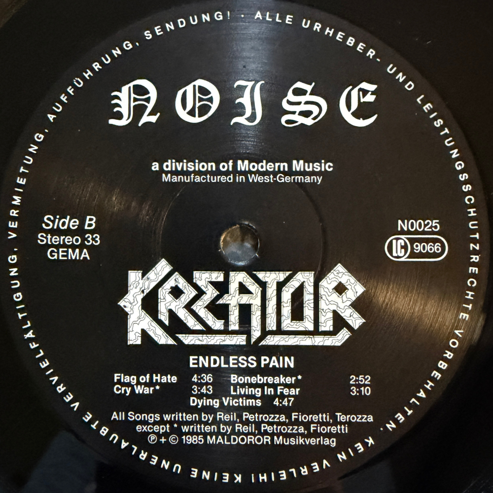 Kreator ‎– Endless Pain (Германия 1985г.)