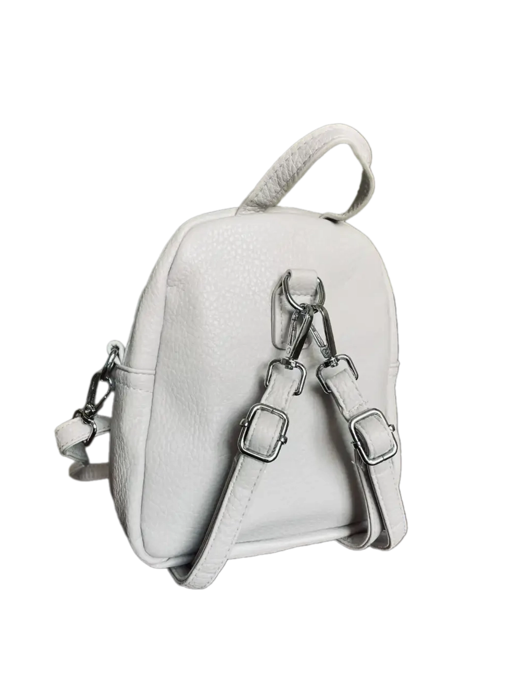 Сумка-рюкзак женская QOZA из экокожи, серая, 1,5 л