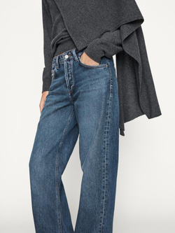 Massimo Dutti Широкие джинсы полной длины со средней посадкой, средний синий