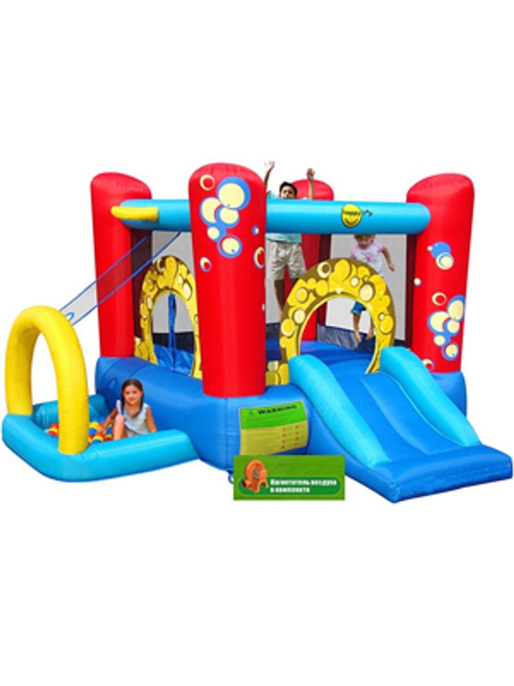 Надувной батут с горкой "Праздничные пузыри" 9214