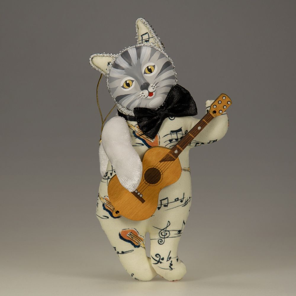 Ёлочная игрушка Кот-музыкант с гитарой