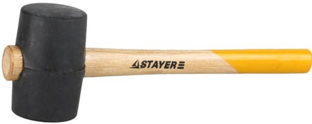 Киянка STAYER "STANDARD" резиновая черная с деревянной ручкой 225г