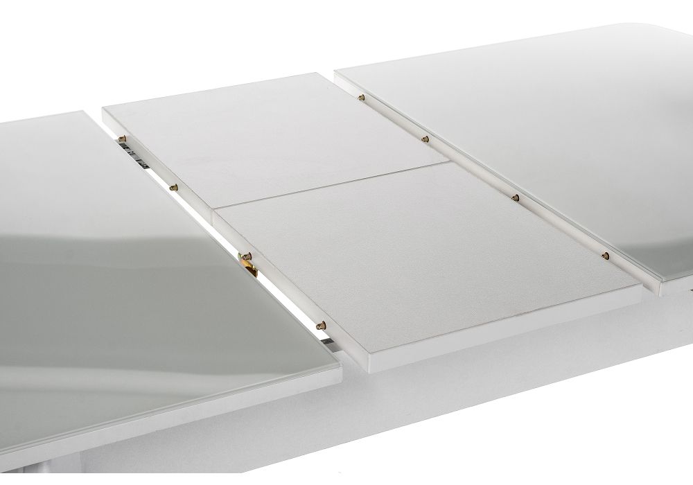 Стеклянный стол Бриллиант 110(140)х68х76 белый