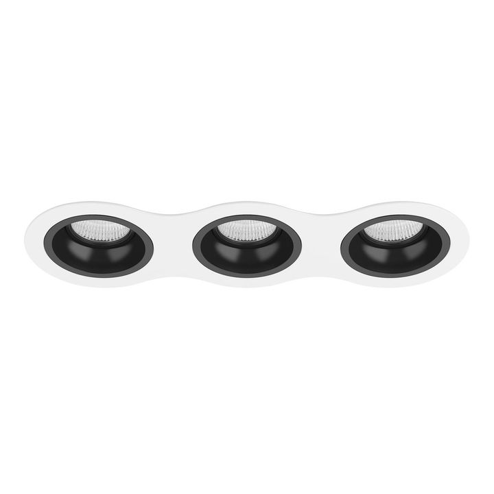 Комплект из светильников и рамки Lightstar Domino Round (214636+214607+214607+214607) D636070707