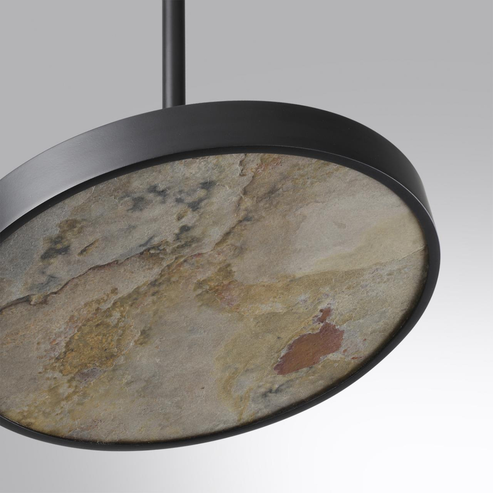 5064/15L L-VISION ODL24 530 черн./серо-беж./металл/натур.камень/акрил Подвес с переключ.цветов.темпер. LED 15W 3000К/4000K/6000K BERGI