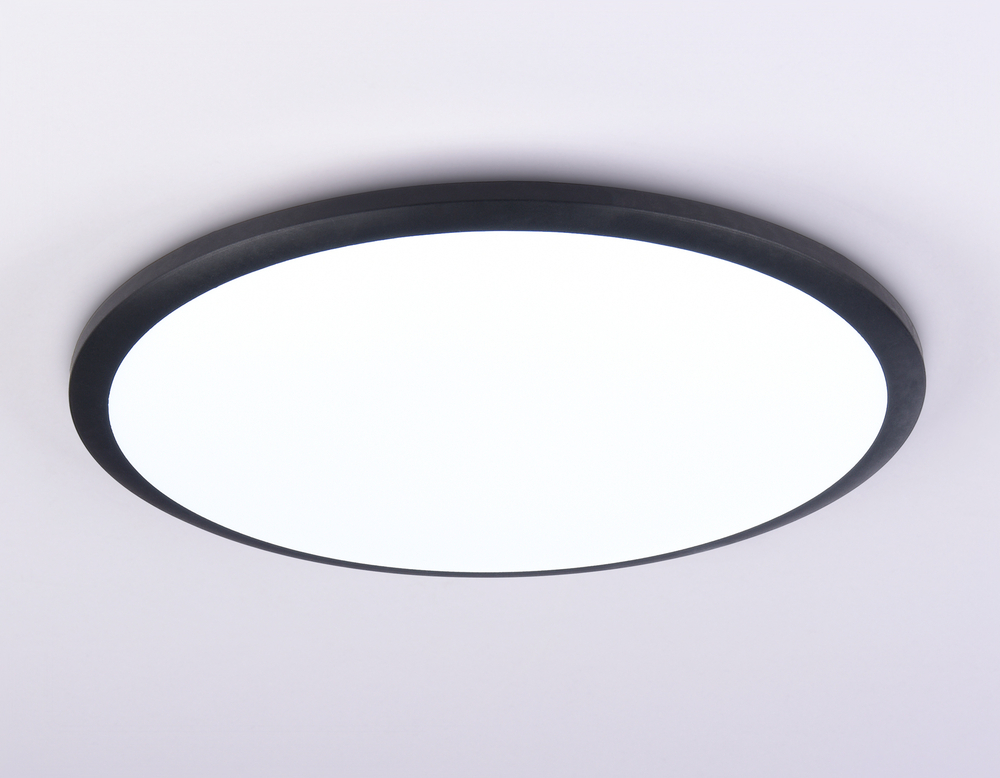 Потолочный светодиодный светильник FZ1235 BK черный IP44 48W 6400К D450*55 (Без ПДУ)