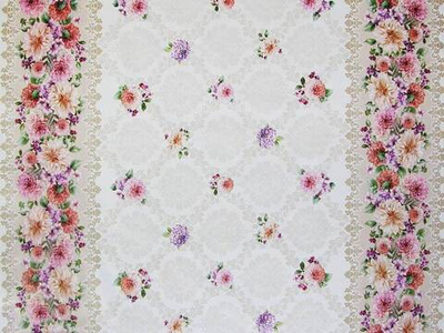 Клеенка столовая DEKORAMA 140см*20м "Астры на бежевом"