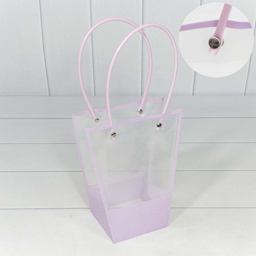 Пакет подарочный 20х17х10см Ваза для цветов (Сиреневый)