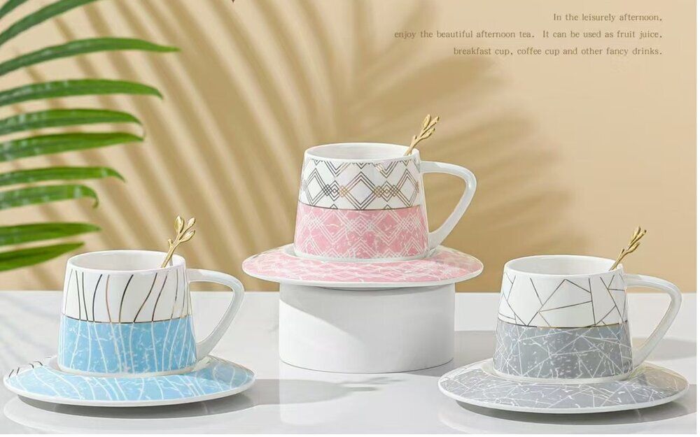 GAEM Кружка с блюдцем и ложкой, 200 мл, L15 W15 H8 см, 3в.